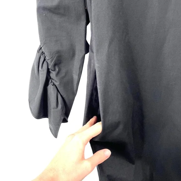 COS puff ruffle sleeve shift dress Sz 4 black - Picture 6 of 11